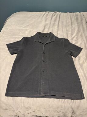 Men's Navy BlueShort-Sleeve Button up shirt